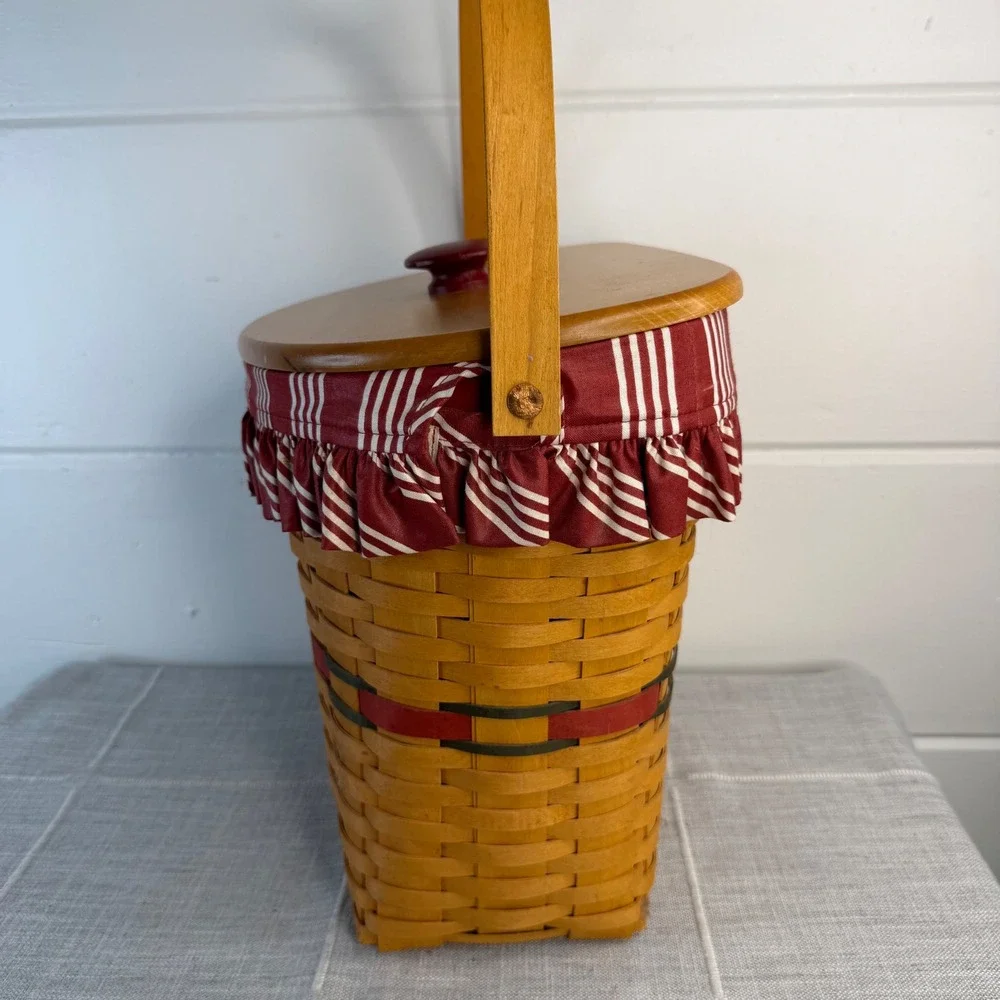 Longaberger '98 Holiday Hostess Winter Wishes Basket Liner Wall Hanging Cottage‎